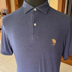 Peter Millar Navy Polo Shirt with Gold Accent